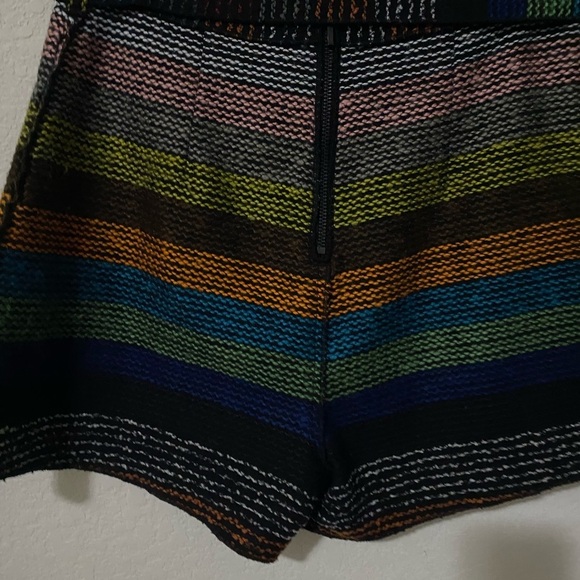 N/Nicholas Textured Horizontal Multicolor Striped Knit Belted Retro Shorts Sz 4 - Picture 11 of 13